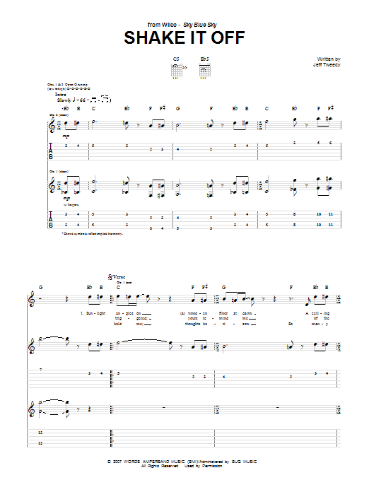 Wilco Shake It Off sheet music notes and chords. Download Printable PDF.