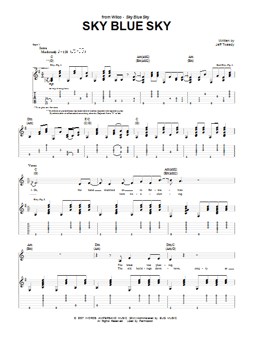 Wilco Sky Blue Sky sheet music notes and chords. Download Printable PDF.