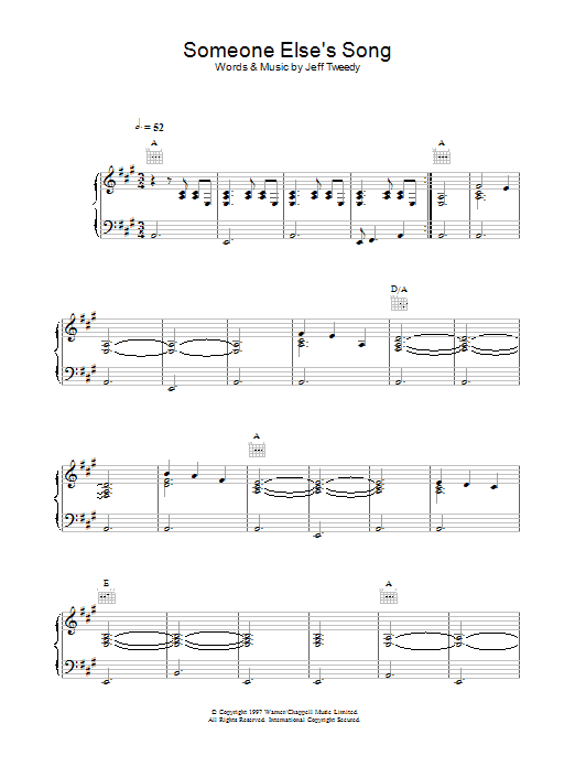 Learn to play Wilco Someone Else's Song sheet music for Piano, Vocal & Guitar Chords in minutes. Price: 7.8900$ Wilco Someone Else's Song sheet music notes and chords arranged for Piano, Vocal & Guitar Chords