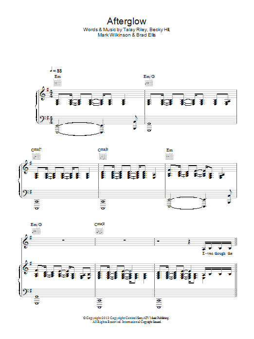 Wilkinson Afterglow sheet music notes and chords. Download Printable PDF.