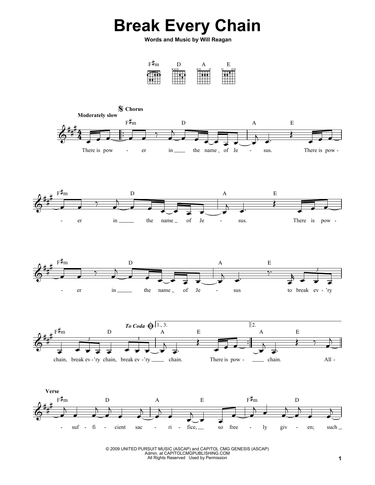 Will Reagan Break Every Chain sheet music notes and chords. Download Printable PDF.