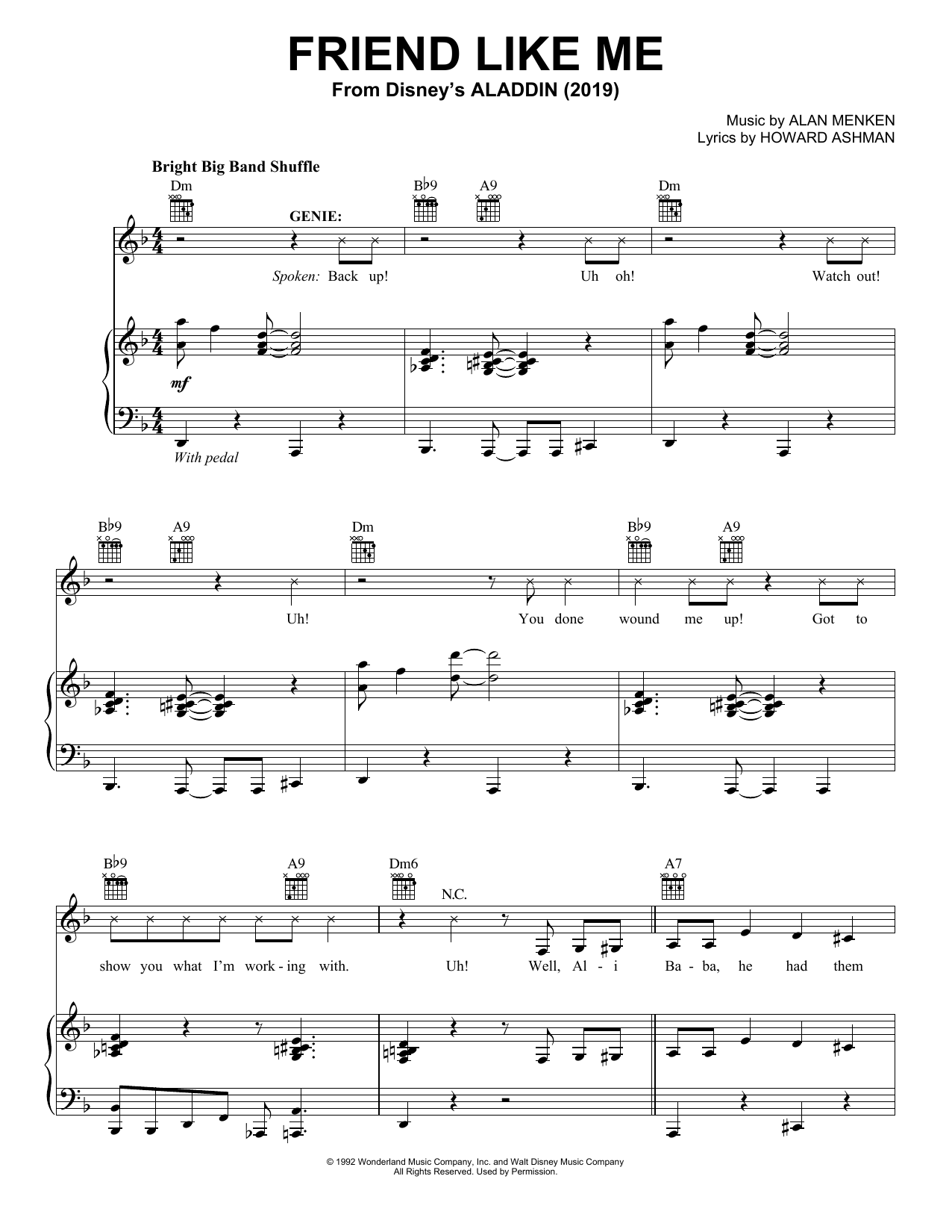 Will Smith Friend Like Me (from Disney's Aladdin) sheet music notes and chords. Download Printable PDF.