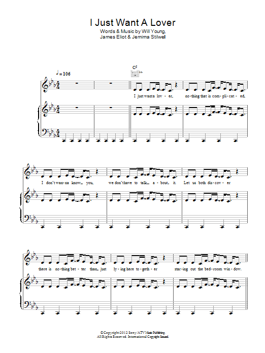 Learn to play Will Young I Just Want A Lover sheet music for Piano, Vocal & Guitar Chords in minutes. Price: 7.8900$ Will Young I Just Want A Lover sheet music notes and chords arranged for Piano, Vocal & Guitar Chords