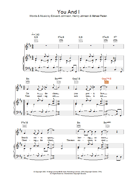 Learn to play Will Young You And I sheet music for Piano, Vocal & Guitar Chords in minutes. Price: 7.8900$ Will Young You And I sheet music notes and chords arranged for Piano, Vocal & Guitar Chords