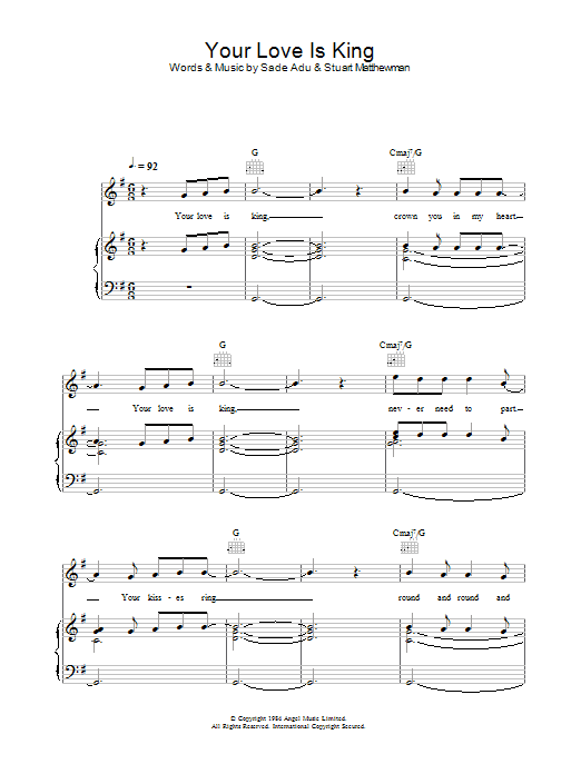 Learn to play Will Young Your Love Is King sheet music for Piano, Vocal & Guitar Chords in minutes. Price: 7.8900$ Will Young Your Love Is King sheet music notes and chords arranged for Piano, Vocal & Guitar Chords