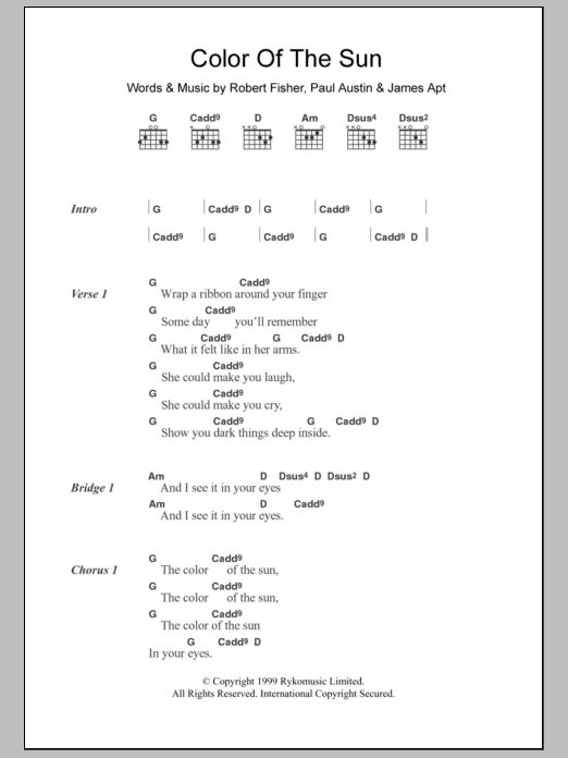 Willard Grant Conspiracy Color Of The Sun sheet music notes and chords arranged for Guitar Chords/Lyrics