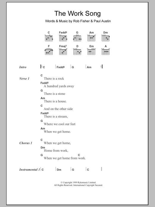 Willard Grant Conspiracy The Work Song sheet music notes and chords. Download Printable PDF.