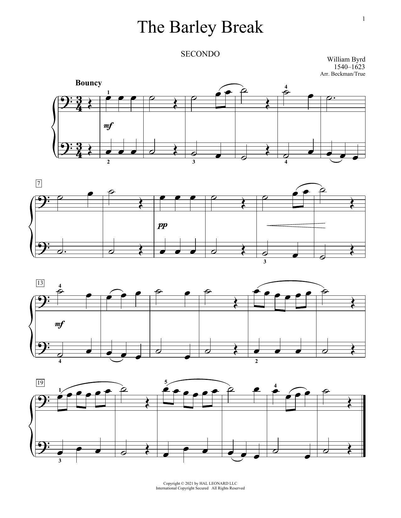 Learn to play William Byrd The Barley Break sheet music for Piano Duet in minutes. Price: 7.8900$ William Byrd The Barley Break sheet music notes and chords arranged for Piano Duet