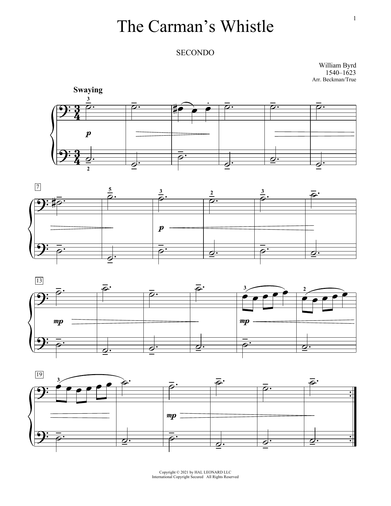 Learn to play William Byrd The Carman's Whistle sheet music for Piano Duet in minutes. Price: 7.8900$ William Byrd The Carman's Whistle sheet music notes and chords arranged for Piano Duet
