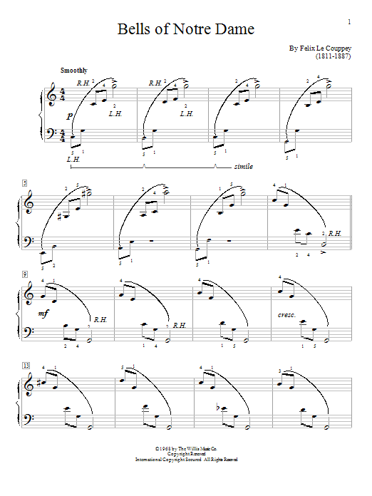 Learn to play William Gillock Bells Of Notre Dame sheet music for Educational Piano in minutes. Price: 6.9900$ William Gillock Bells Of Notre Dame sheet music notes and chords arranged for Educational Piano