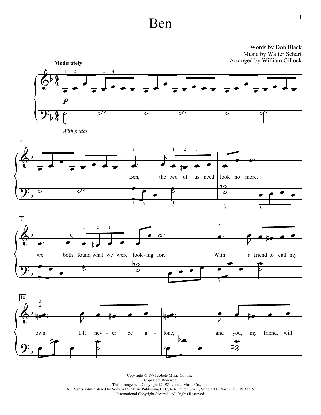 Learn to play William Gillock Ben sheet music for Educational Piano in minutes. Price: 6.9900$ William Gillock Ben sheet music notes and chords arranged for Educational Piano