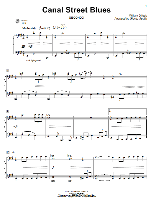 William Gillock Canal Street Blues sheet music notes and chords arranged for Educational Piano