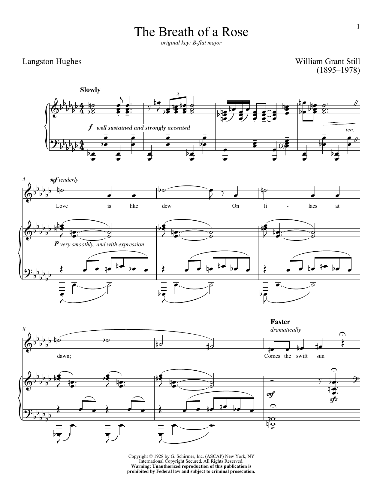 William Grant Still The Breath Of A Rose sheet music notes and chords. Download Printable PDF.