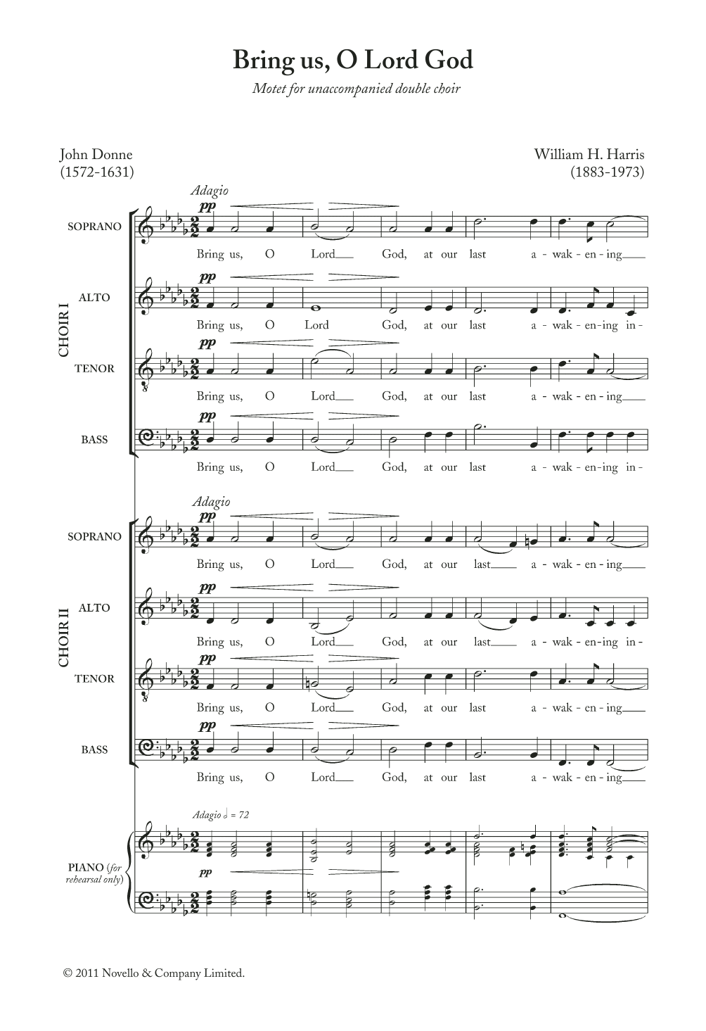 Learn to play William H. Harris Bring Us, O Lord God sheet music for Piano, Vocal & Guitar Chords in minutes. Price: 7.8900$ William H. Harris Bring Us, O Lord God sheet music notes and chords arranged for Piano, Vocal & Guitar Chords