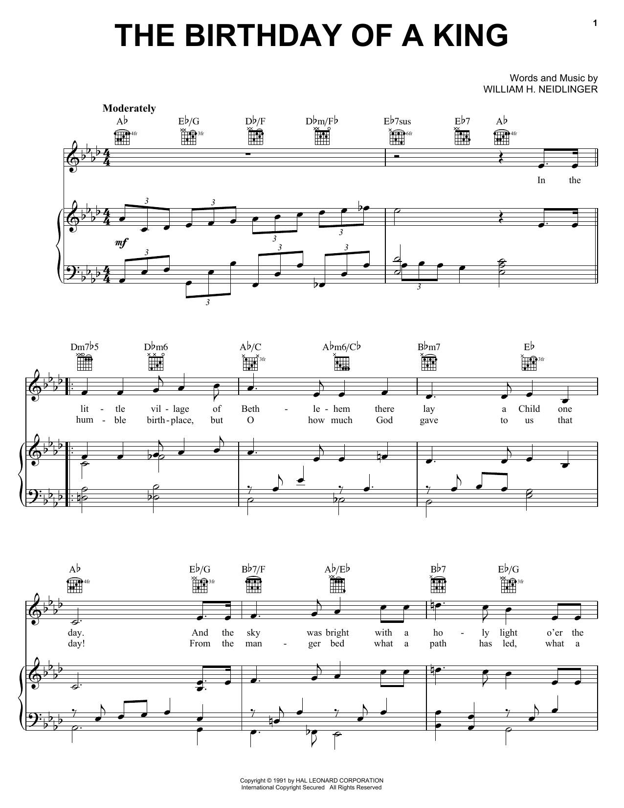 William H. Neidlinger The Birthday Of A King (Neidlinger) sheet music notes and chords. Download Printable PDF.