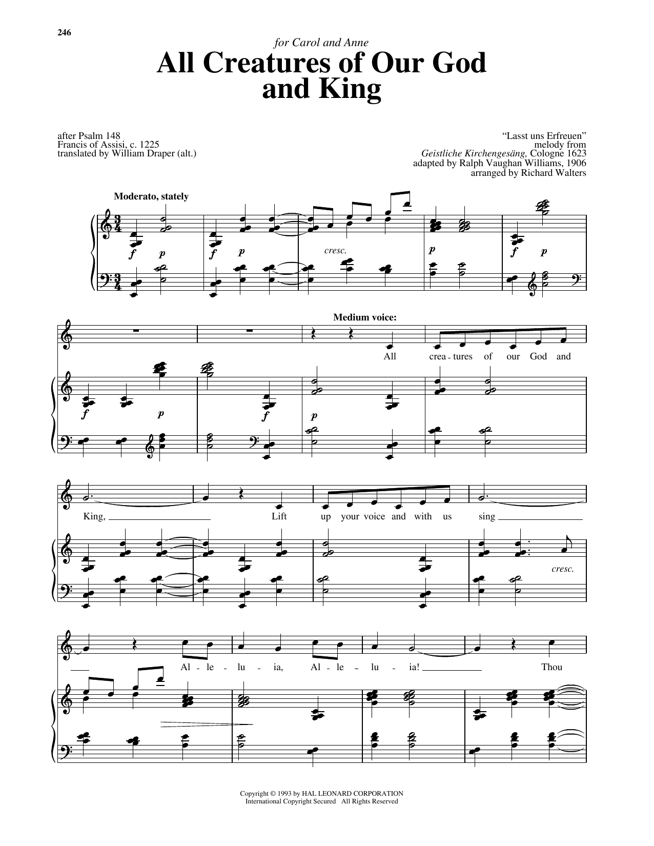 William Henry Draper All Creatures Of Our God And King sheet music notes and chords. Download Printable PDF.