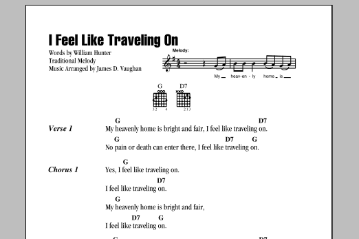 William Hunter I Feel Like Traveling On sheet music notes and chords arranged for Guitar Chords/Lyrics