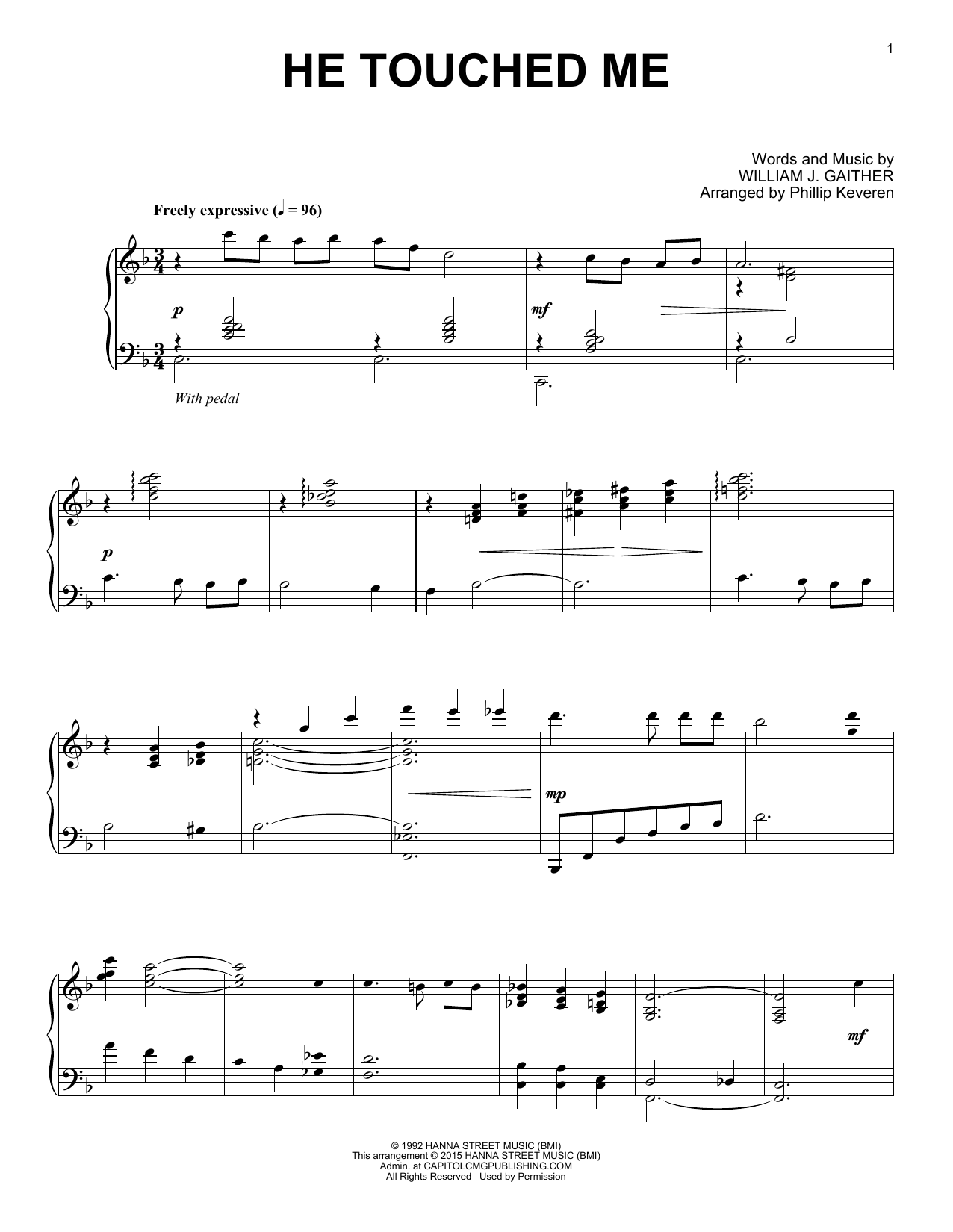 Gaither Vocal Band He Touched Me sheet music notes and chords. Download Printable PDF.