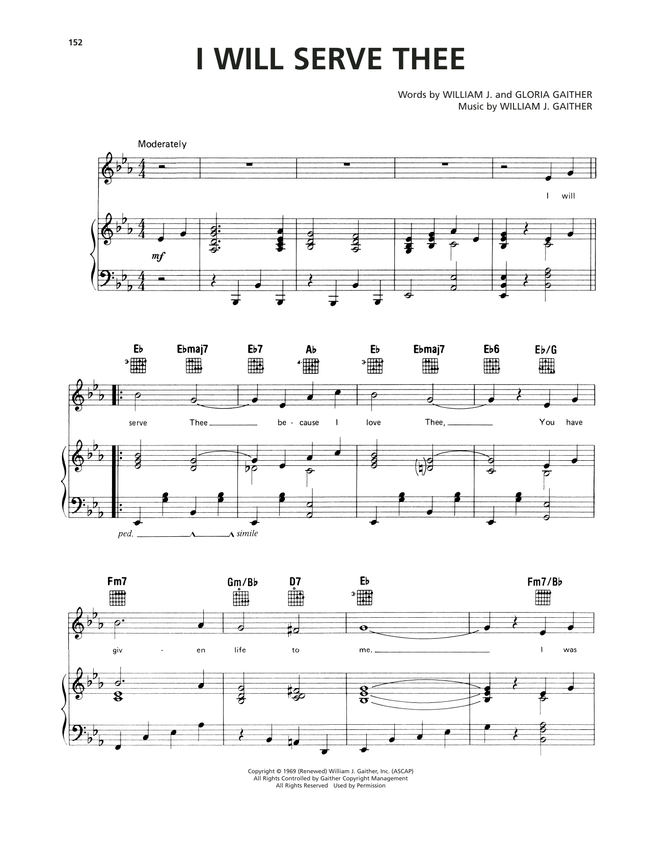 Learn to play William J. Gaither I Will Serve Thee sheet music for Piano, Vocal & Guitar Chords (Right-Hand Melody) in minutes. Price: 7.8900$ William J. Gaither I Will Serve Thee sheet music notes and chords arranged for Piano, Vocal & Guitar Chords (Right-Hand Melody)