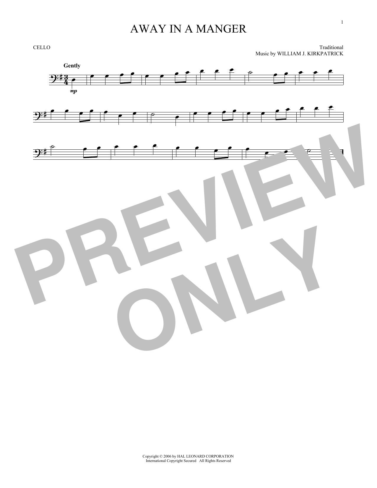 William J. Kirkpatrick Away In A Manger sheet music notes and chords. Download Printable PDF.