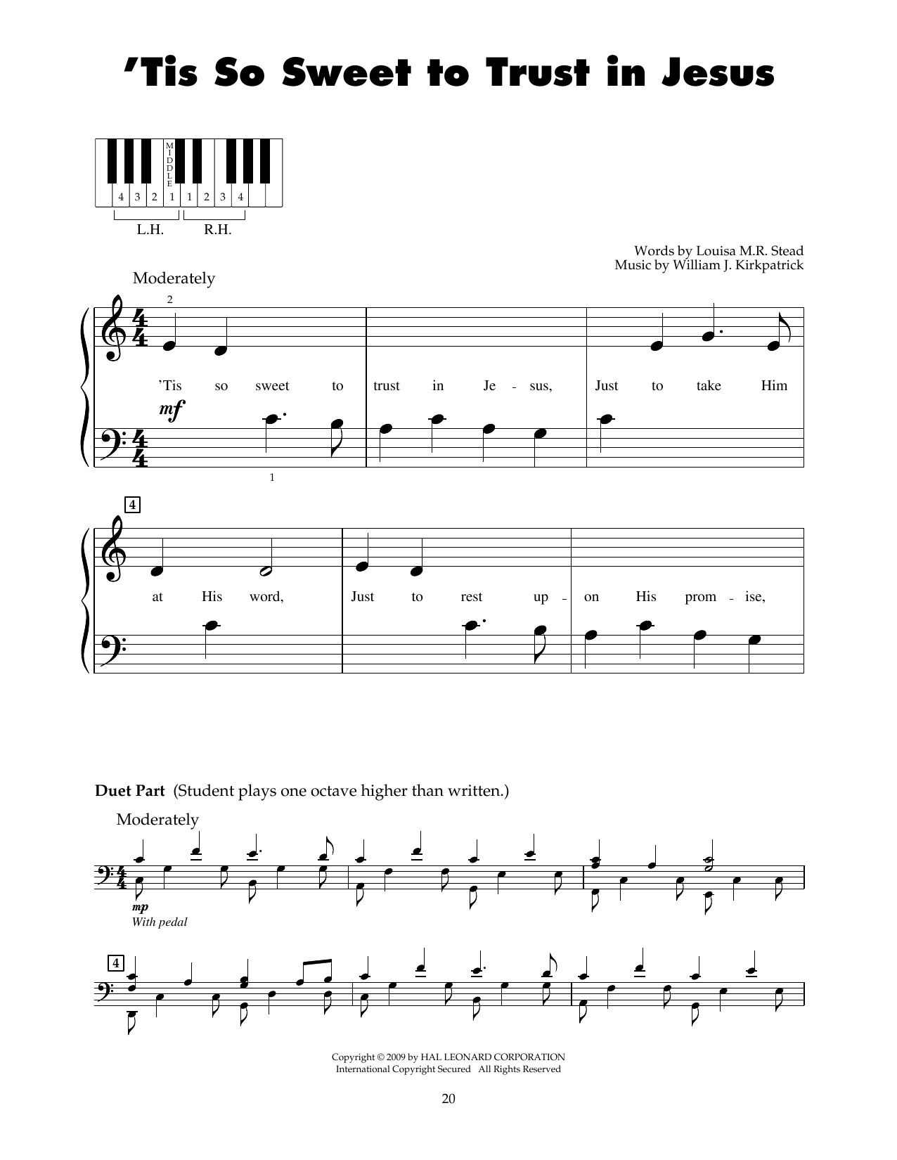 William J. Kirkpatrick 'Tis So Sweet To Trust In Jesus sheet music notes and chords. Download Printable PDF.