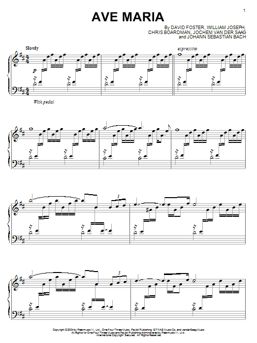 Learn to play William Joseph Ave Maria sheet music for Piano Solo in minutes. Price: 7.8900$ William Joseph Ave Maria sheet music notes and chords arranged for Piano Solo
