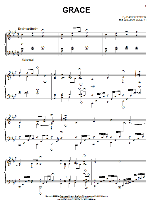 William Joseph Grace sheet music notes and chords arranged for Piano Solo