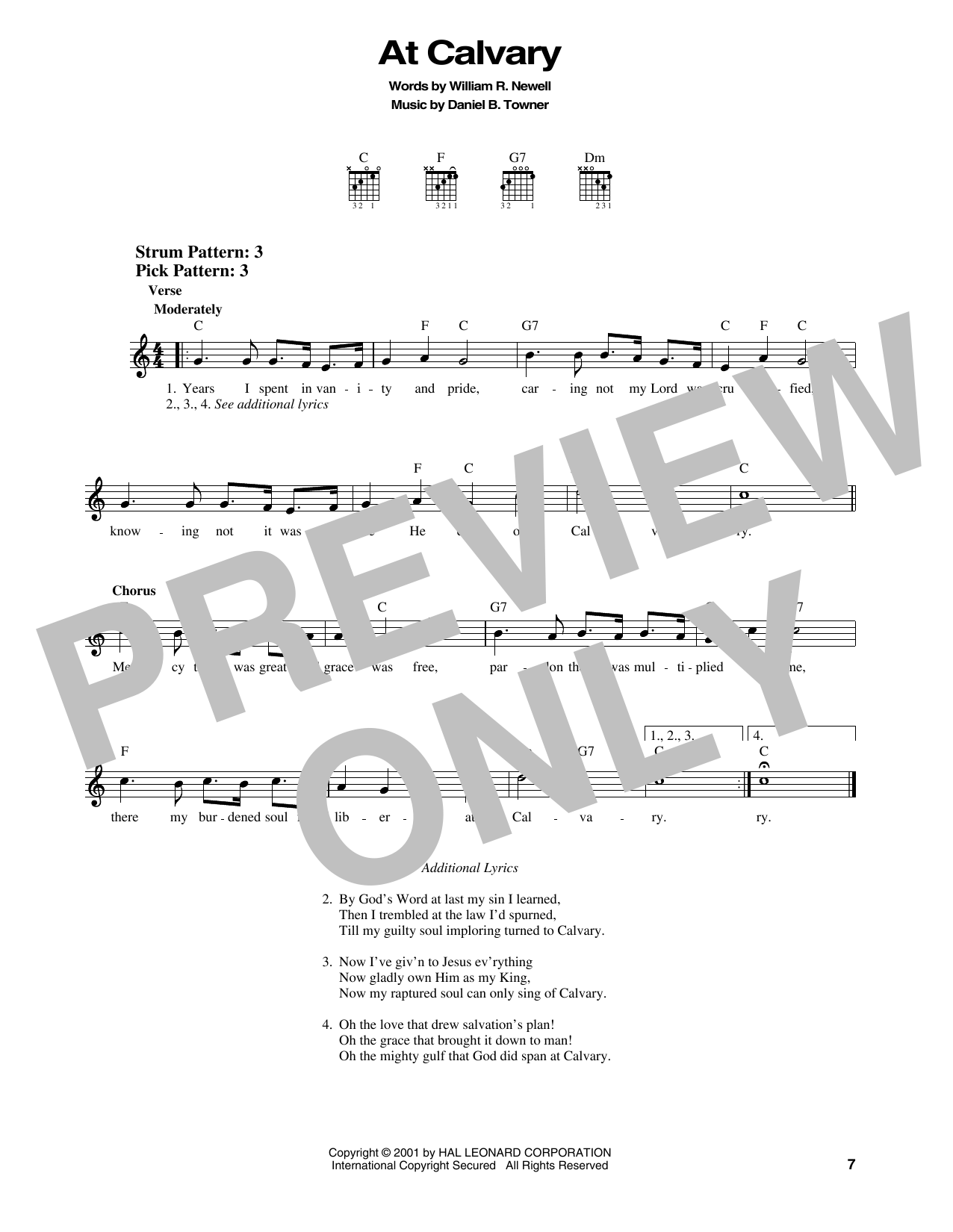 William R. Newell At Calvary sheet music notes and chords. Download Printable PDF.