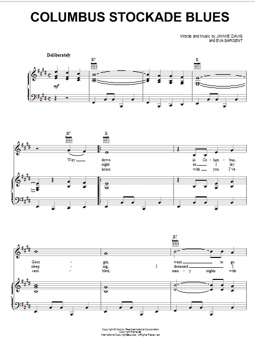 Learn to play Willie Nelson Columbus Stockade Blues sheet music for Piano, Vocal & Guitar Chords (Right-Hand Melody) in minutes. Price: 7.8900$ Willie Nelson Columbus Stockade Blues sheet music notes and chords arranged for Piano, Vocal & Guitar Chords (Right-Hand Melody)