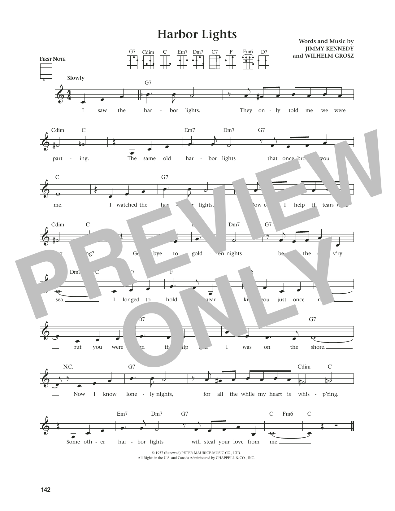 Willie Nelson Harbor Lights (from The Daily Ukulele) (arr. Jim Beloff) sheet music notes and chords. Download Printable PDF.