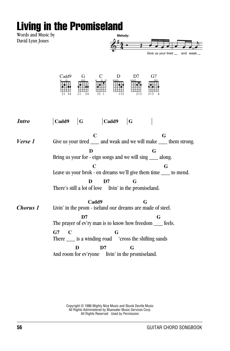 Willie Nelson Living In The Promiseland sheet music notes and chords. Download Printable PDF.