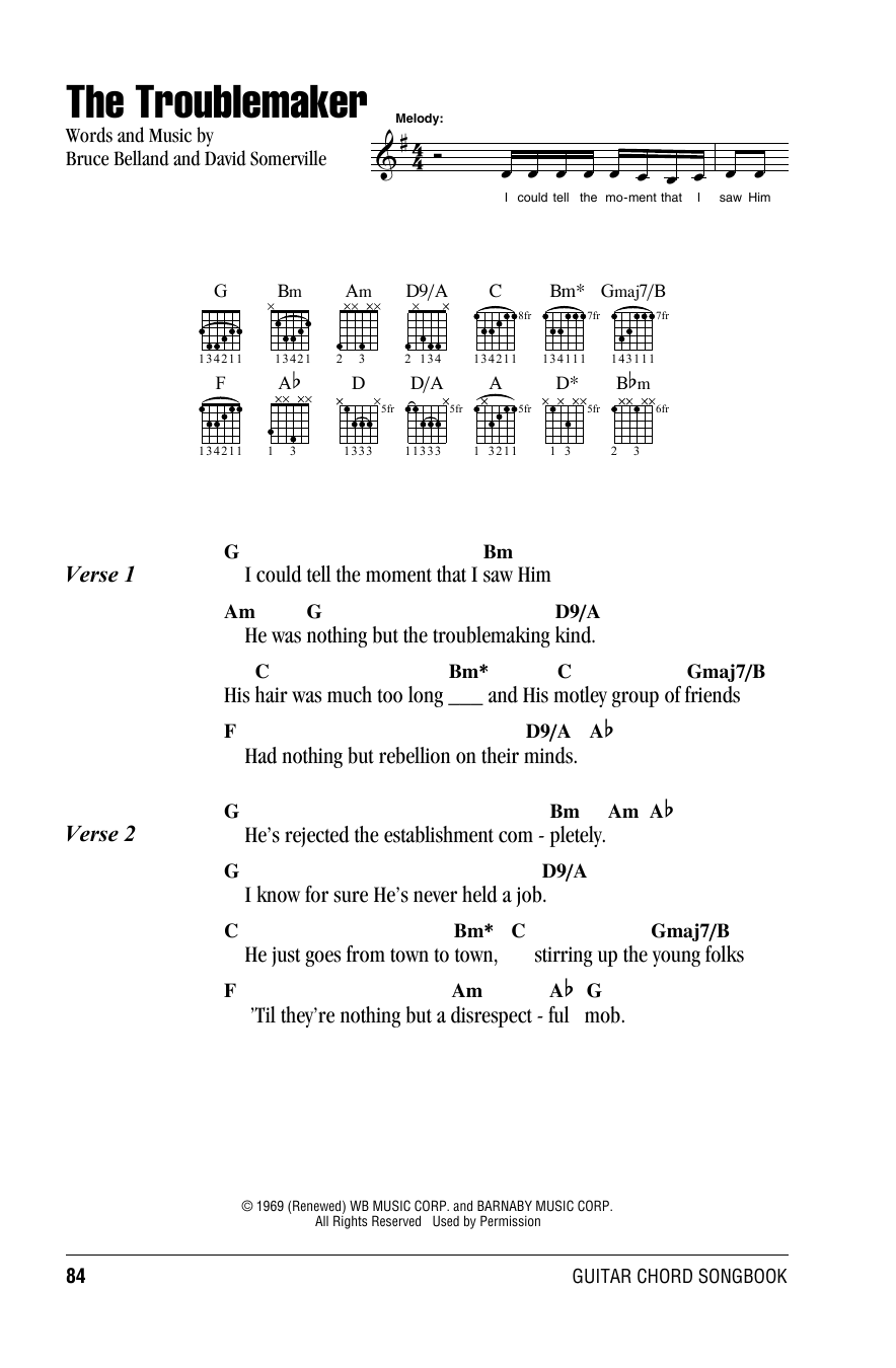 Willie Nelson The Troublemaker sheet music notes and chords. Download Printable PDF.