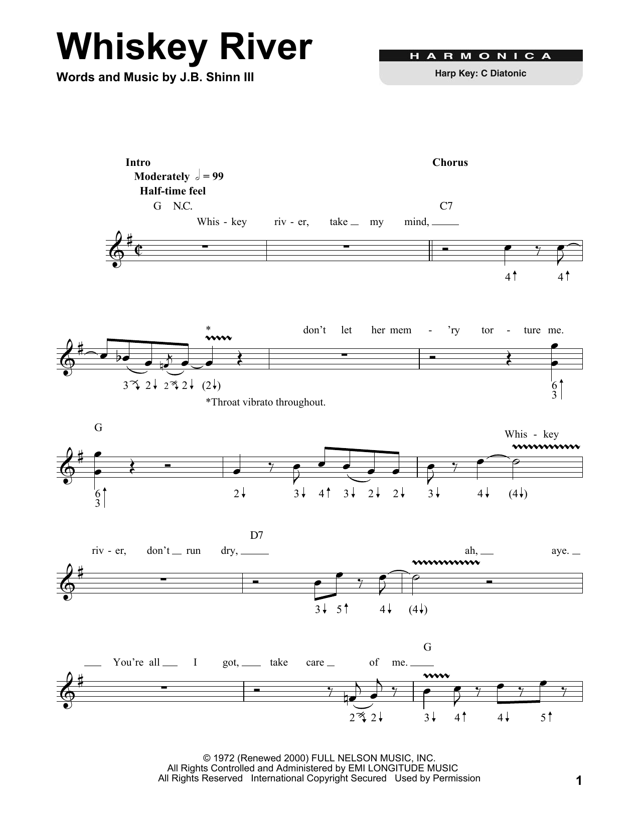 Willie Nelson Whiskey River sheet music notes and chords. Download Printable PDF.