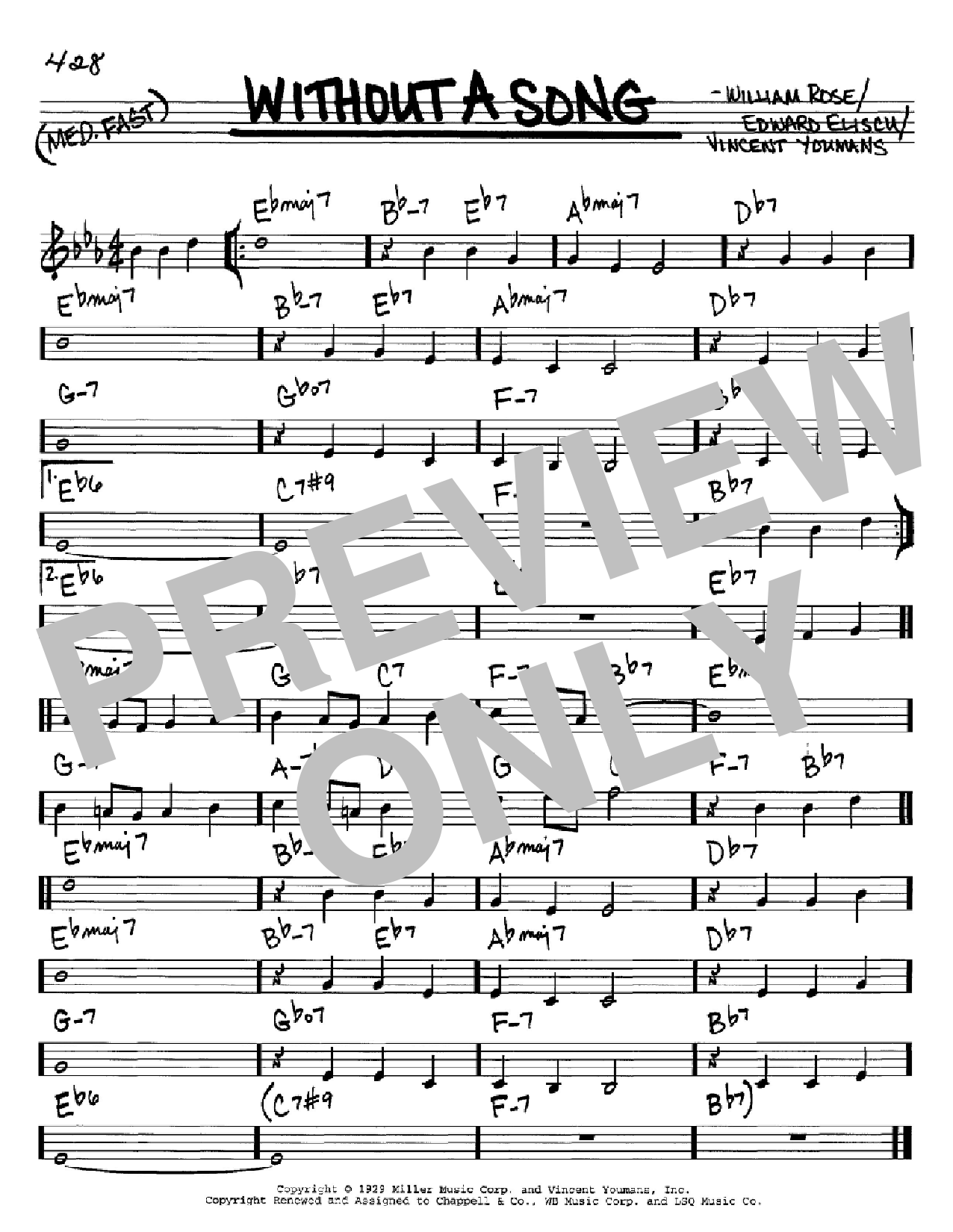 Willie Nelson Without A Song sheet music notes and chords arranged for Real Book – Melody & Chords – C Instruments