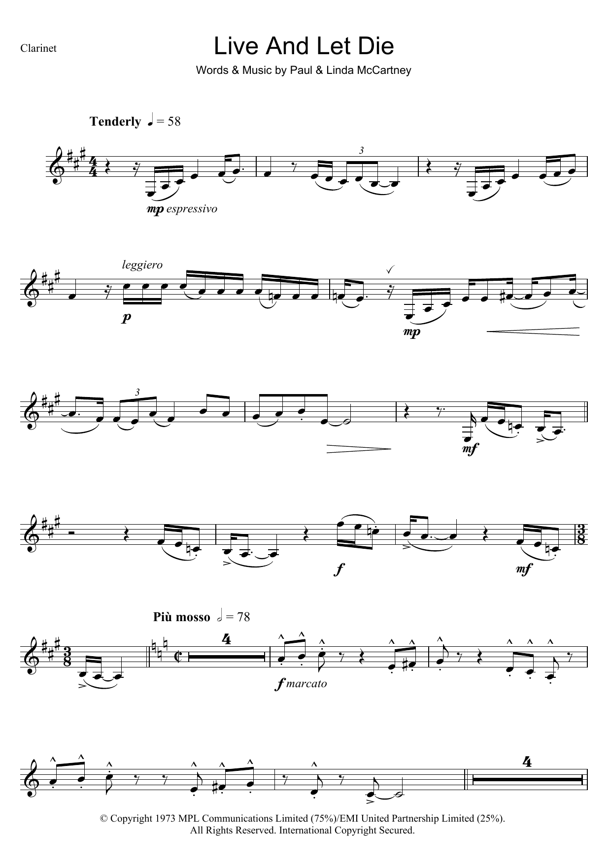 Wings Live And Let Die sheet music notes and chords. Download Printable PDF.