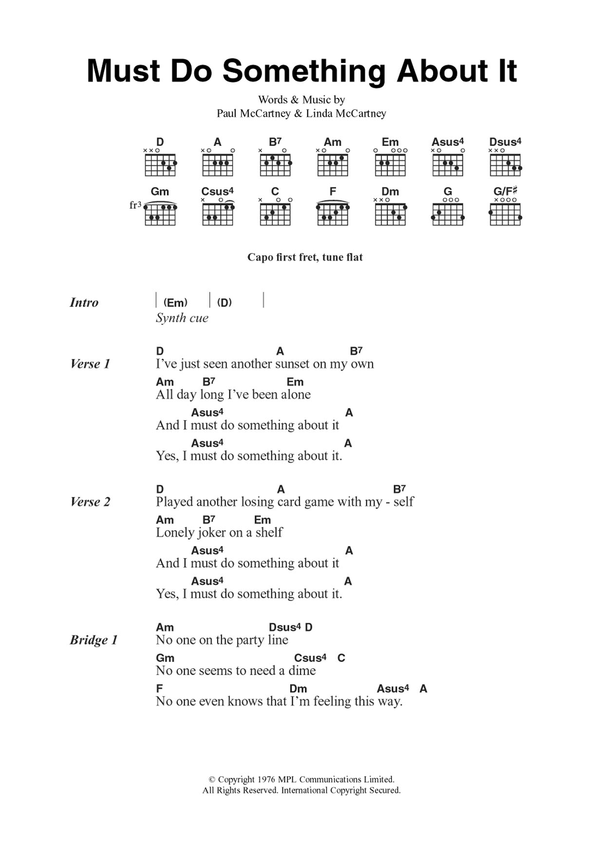 Wings Must Do Something About It sheet music notes and chords. Download Printable PDF.