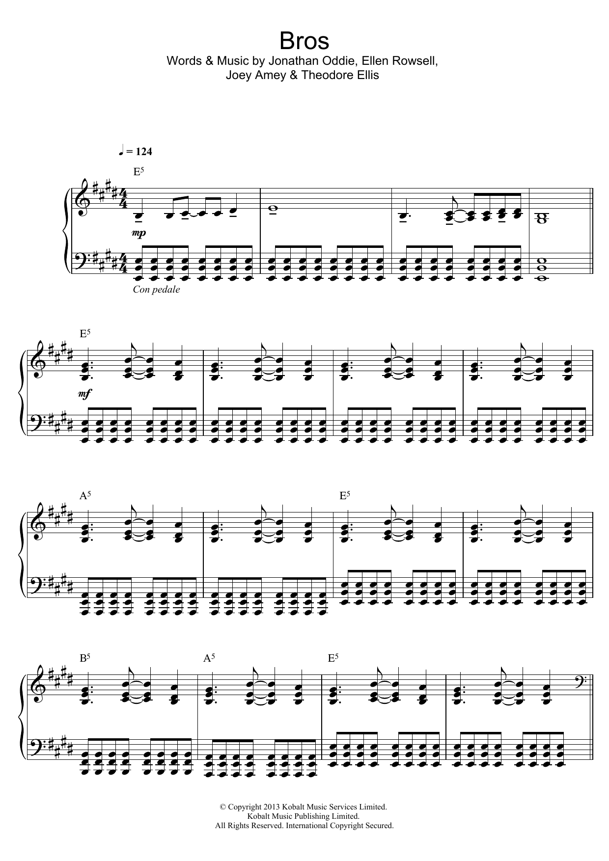 Wolf Alice Bros sheet music notes and chords. Download Printable PDF.