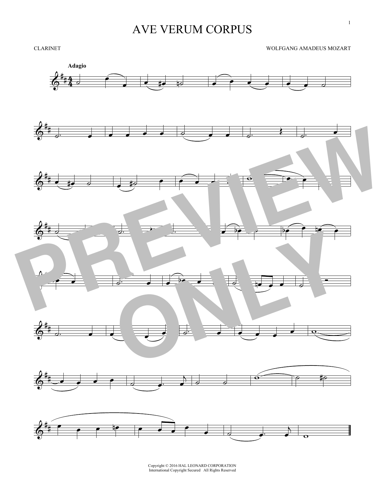 Wolfgang Amadeus Mozart Ave Verum (Jesu, Word Of God Incarnate) sheet music notes and chords. Download Printable PDF.