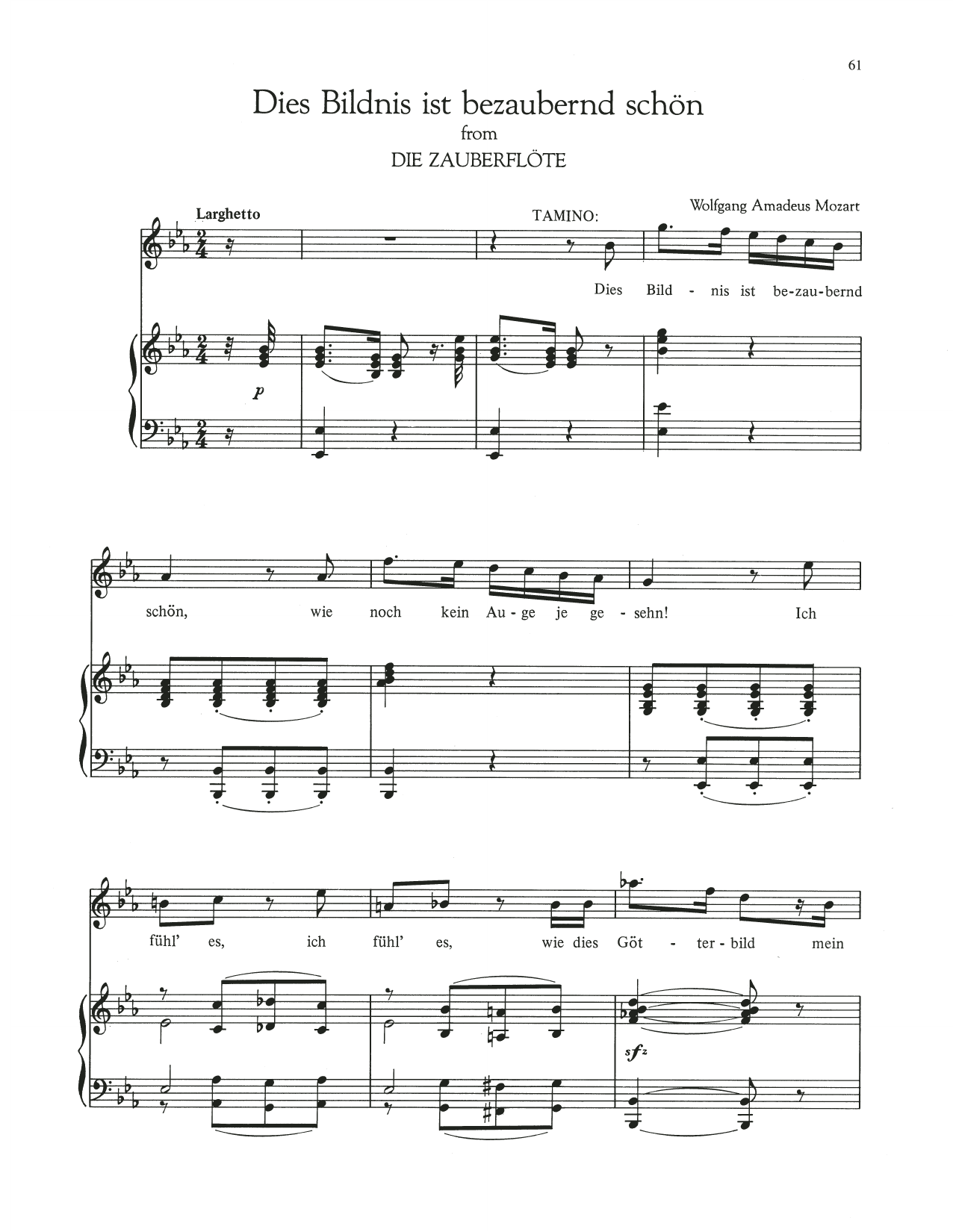 Wolfgang Amadeus Mozart Dies Bildnis Ist Bezaubernd Schon sheet music notes and chords. Download Printable PDF.