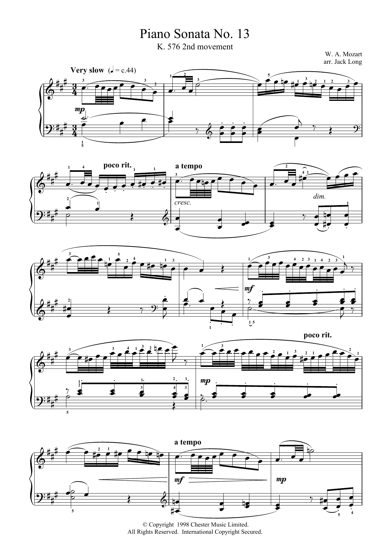 Learn to play Wolfgang Amadeus Mozart Piano Sonata No.13 sheet music for Piano Solo in minutes. Price: 6.9900$ Wolfgang Amadeus Mozart Piano Sonata No.13 sheet music notes and chords arranged for Piano Solo