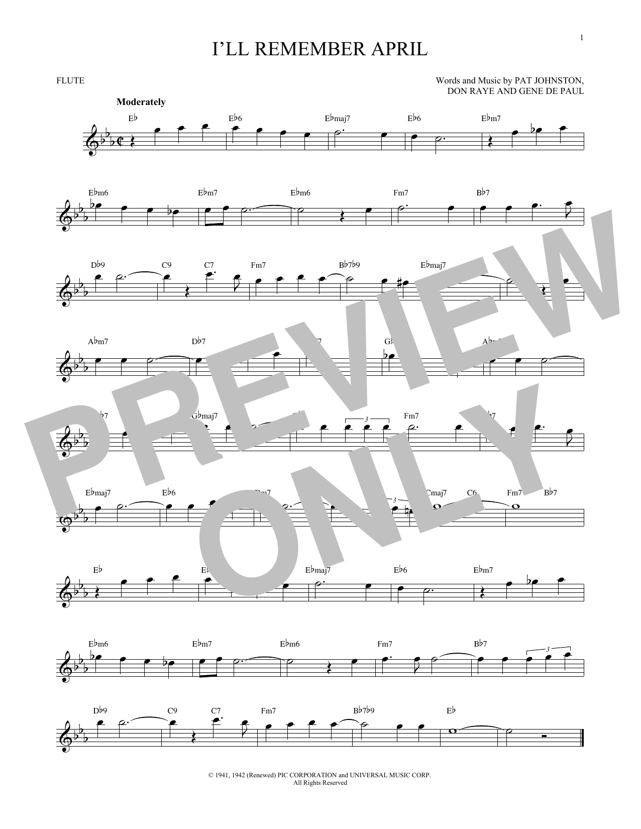 Woody Herman & His Orchestra I'll Remember April sheet music notes and chords. Download Printable PDF.