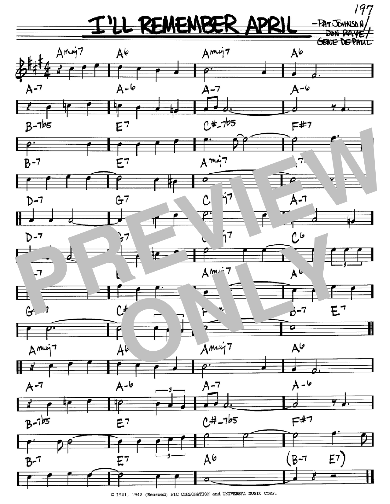 Woody Herman I'll Remember April sheet music notes and chords. Download Printable PDF.