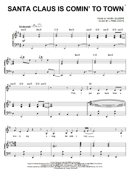 Wynonna Judd Santa Claus Is Comin' To Town sheet music notes and chords. Download Printable PDF.