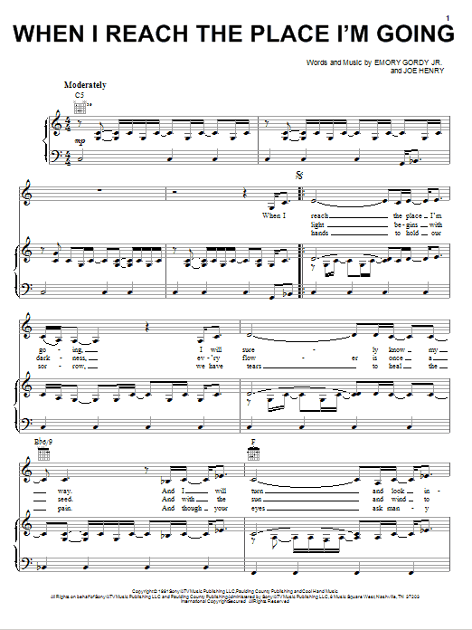 Wynonna When I Reach The Place I'm Going sheet music notes and chords. Download Printable PDF.