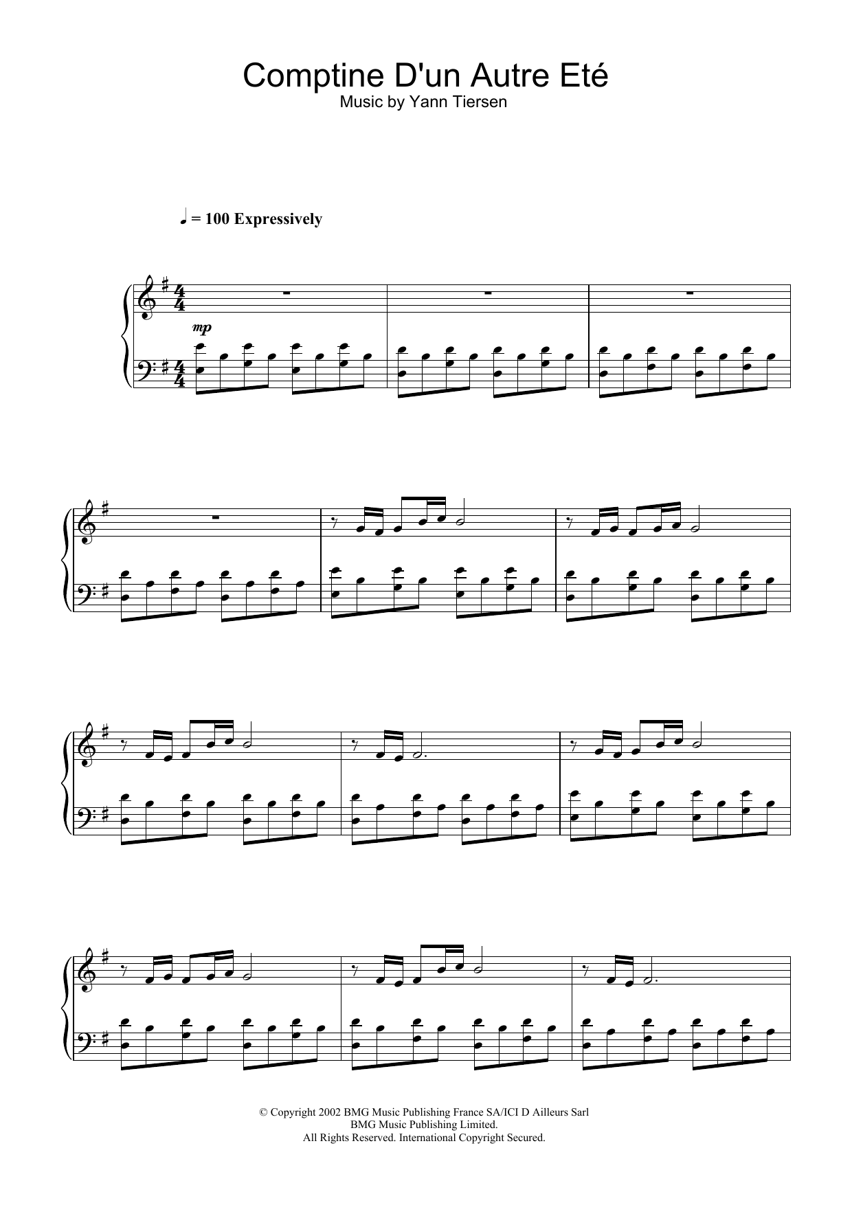 Yann Tiersen Comptine D'un Autre Été (from Amélie) sheet music notes and chords. Download Printable PDF.