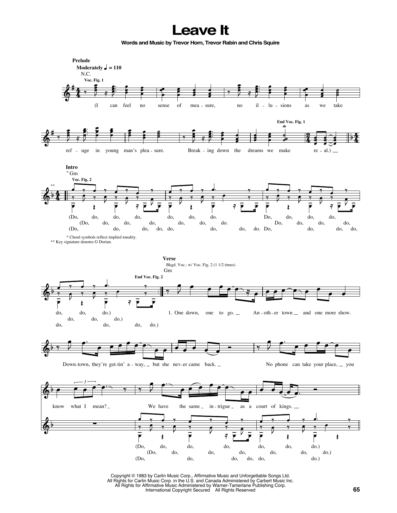 Yes Leave It sheet music notes and chords. Download Printable PDF.