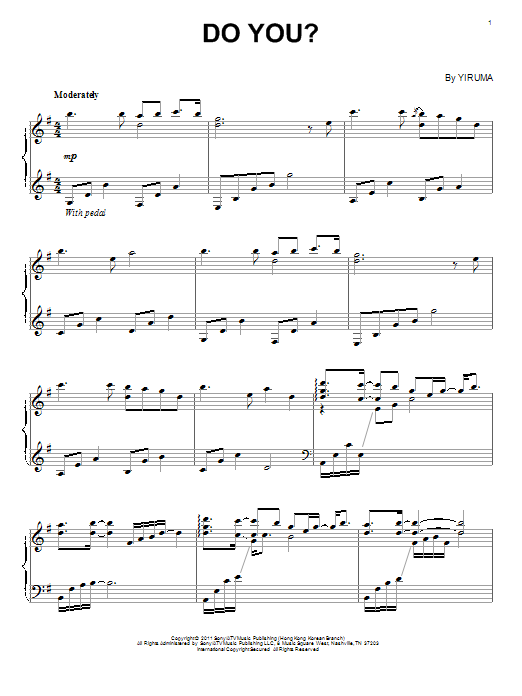 Yiruma Do You? sheet music notes and chords. Download Printable PDF.