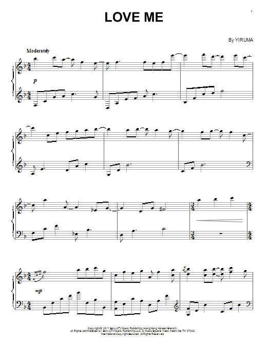 Yiruma Love Me sheet music notes and chords. Download Printable PDF.