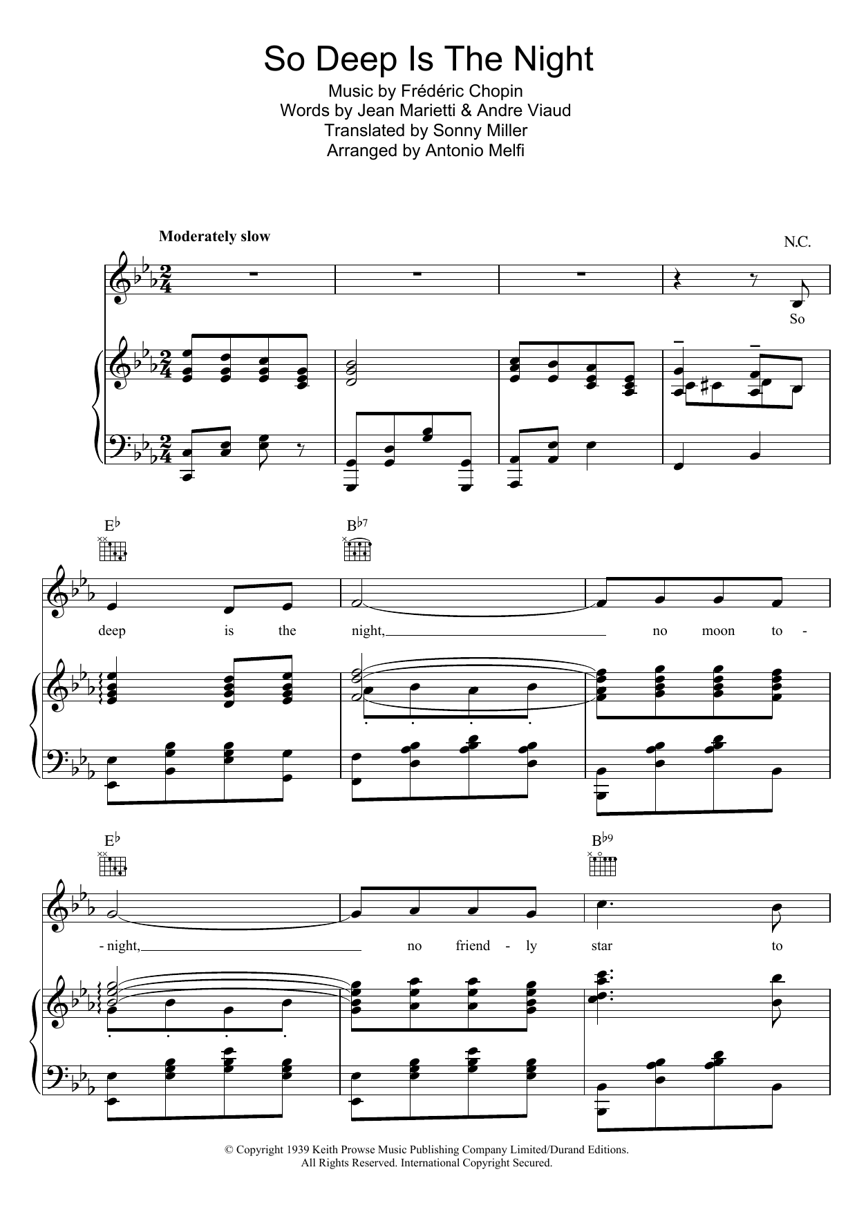 Yvette Darnac So Deep Is The Night sheet music notes and chords. Download Printable PDF.