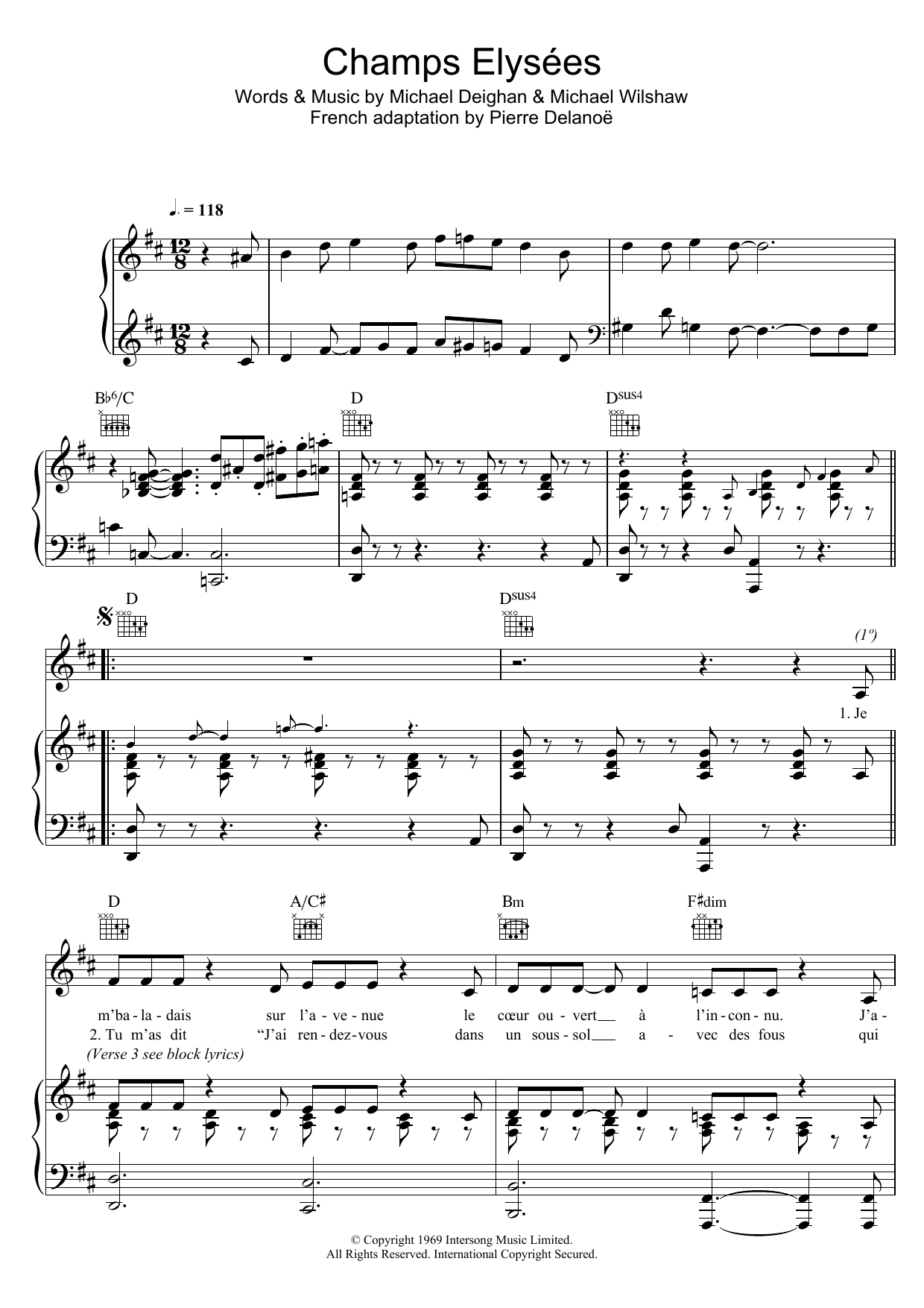 Zaz Champs Elysees sheet music notes and chords. Download Printable PDF.